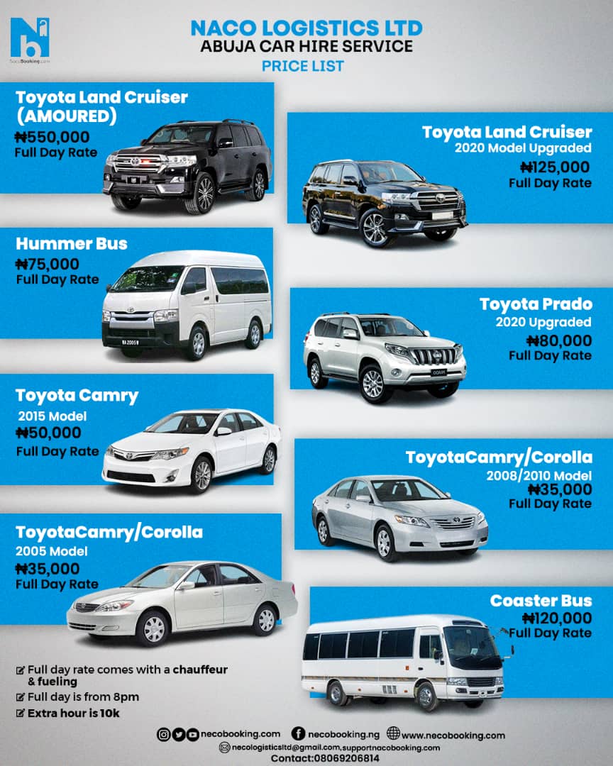 Naco Logistics premium car hire services  for seamless journeys